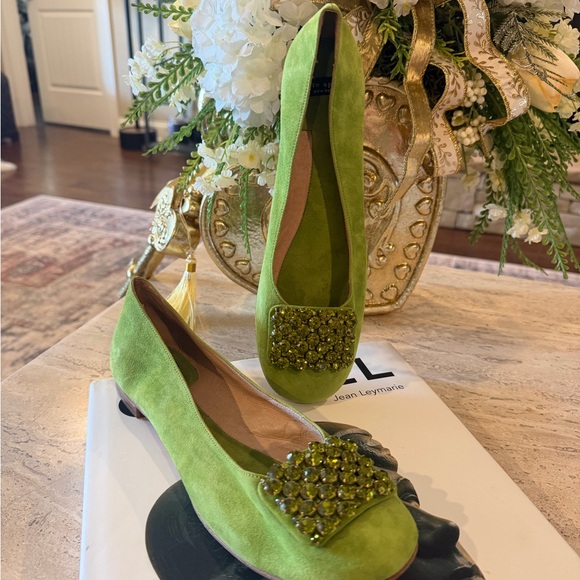 Kate Spade Lime Green Embellished Flats - Picture 3 of 4